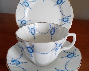 Royal Albert Bone china &quot;Blue Cameo&quot;  teacup trio