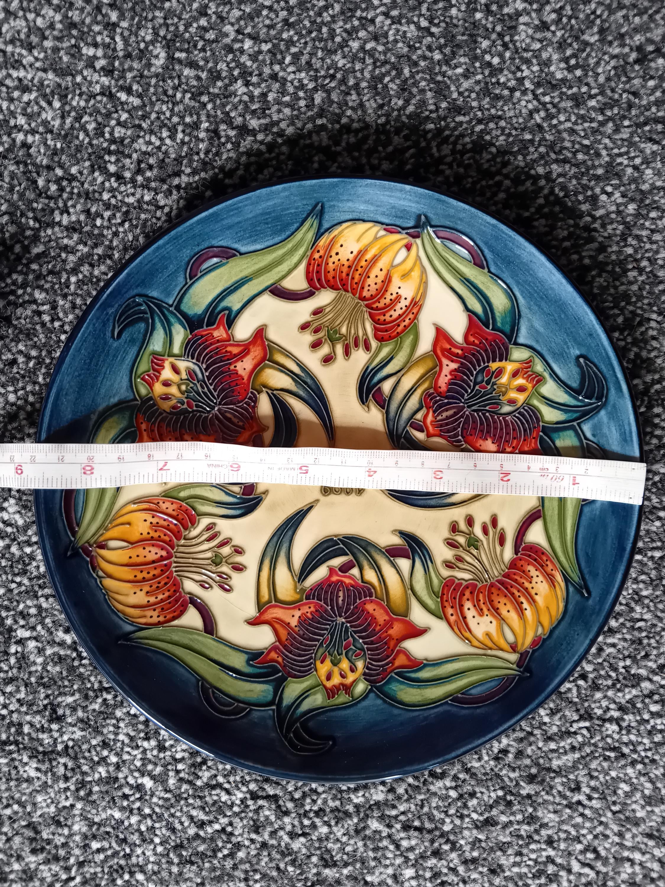 Moorcroft Pottery Year Plate - Anna Lily. Limited Edition, Signed