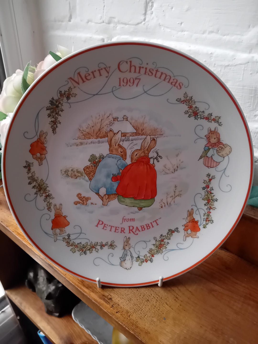 Wedgwood Bone China Beatrix Potter, Peter Rabbit Christmas Plate