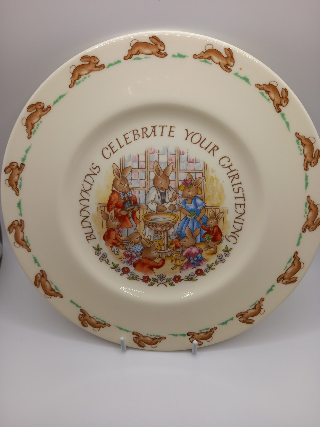 Very Rare Bunnykins Royal Doulton Christening Plate Etsy