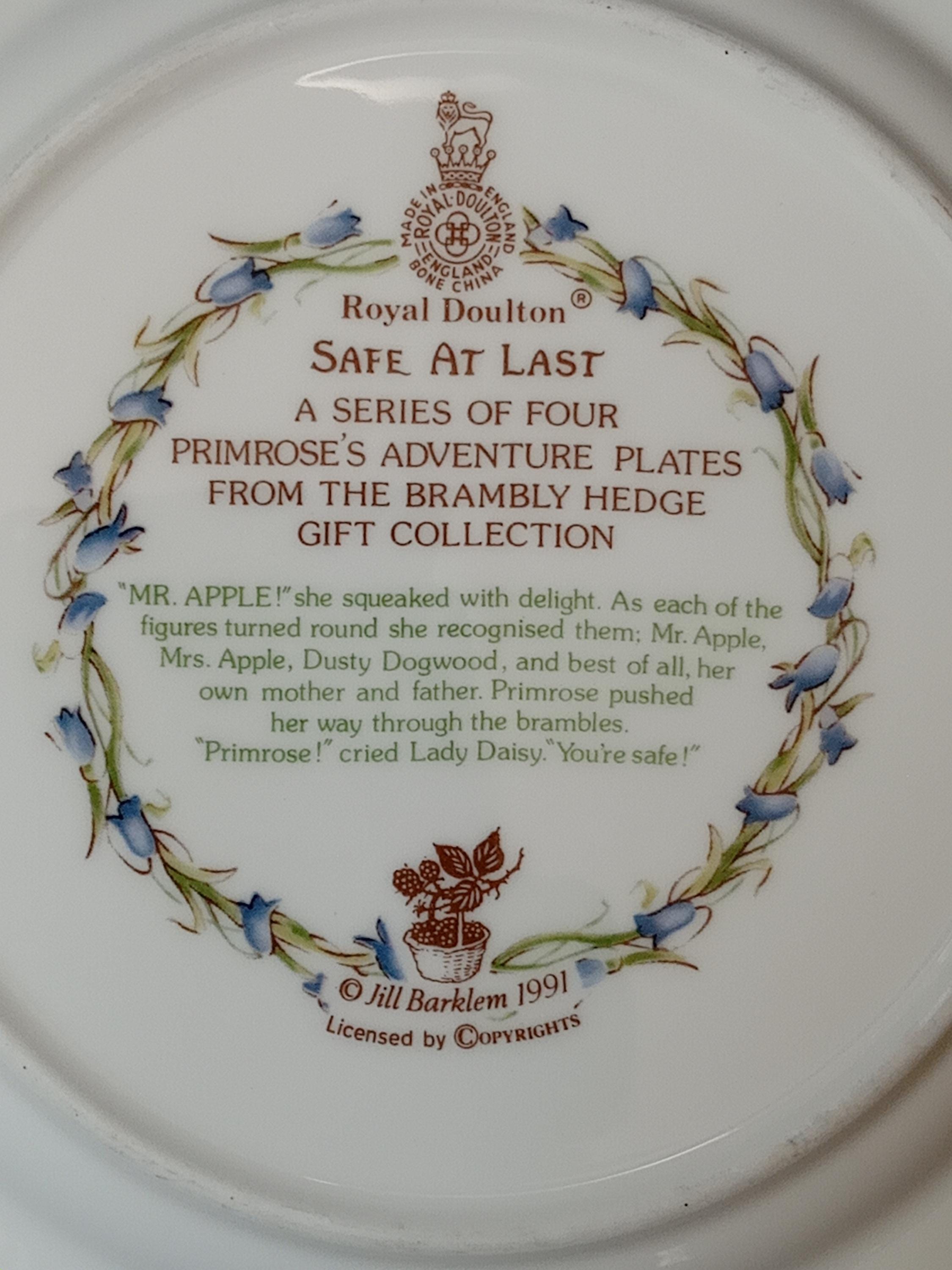 Vintage Brambly Hedge Collectors Plate. Safe at Last - Rare Royal 
