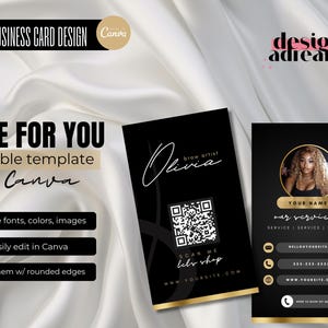 Business Card Template Design | Instagram Business Card | Feminine Business Card | Makeup Artist | Loyalty Card | Nail Business Card