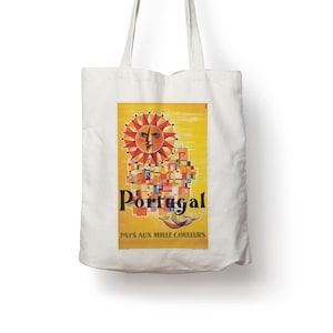 Portugal Tourism Travel Retro Vintage Travel Poster Cotton Tote bag