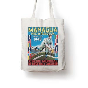 Nicaragua X Series Mundial Baseball Retro Vintage Reise Poster Baumwolltasche