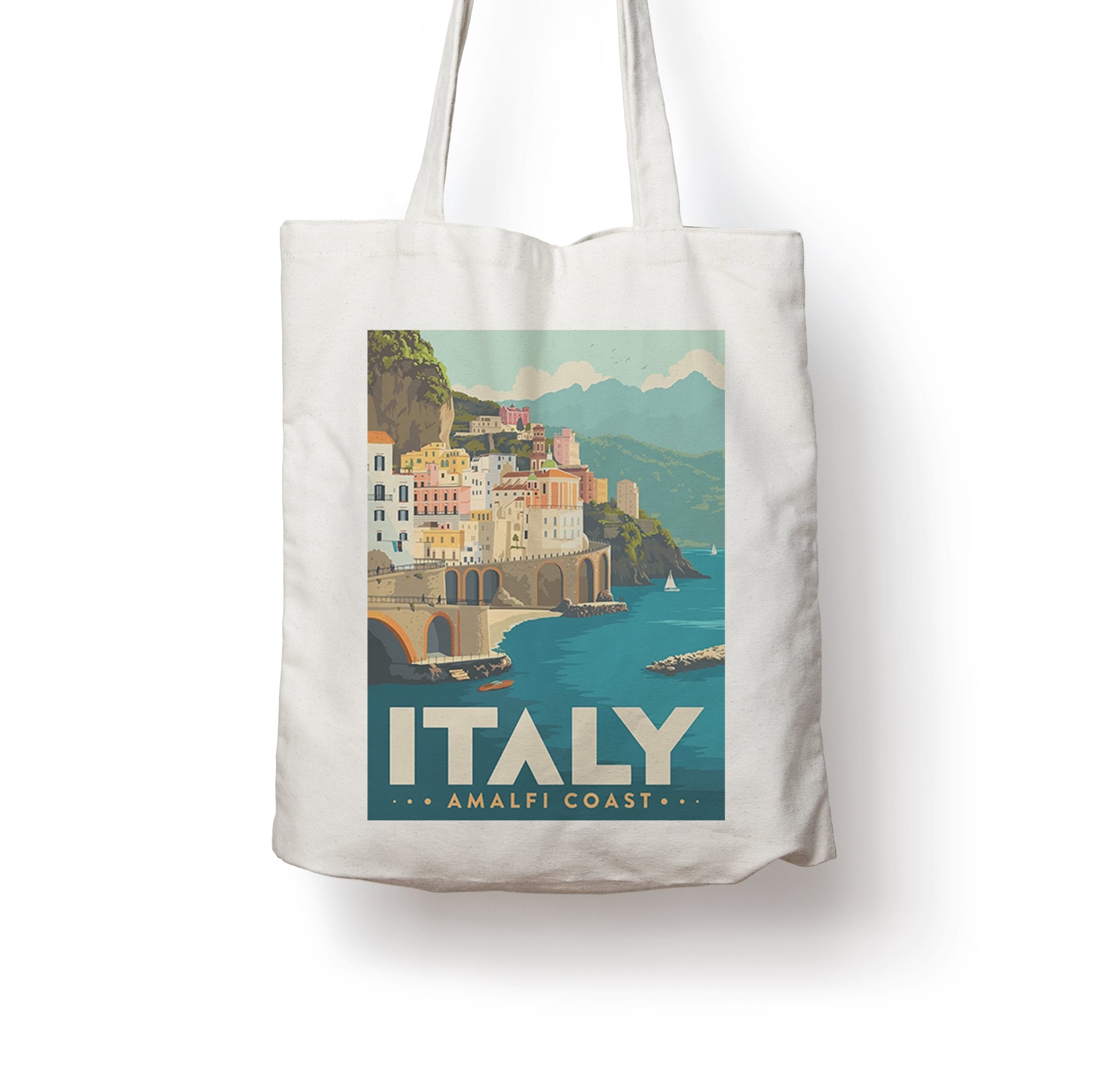 Amalfi Midi Leather Tote Bag - Blue