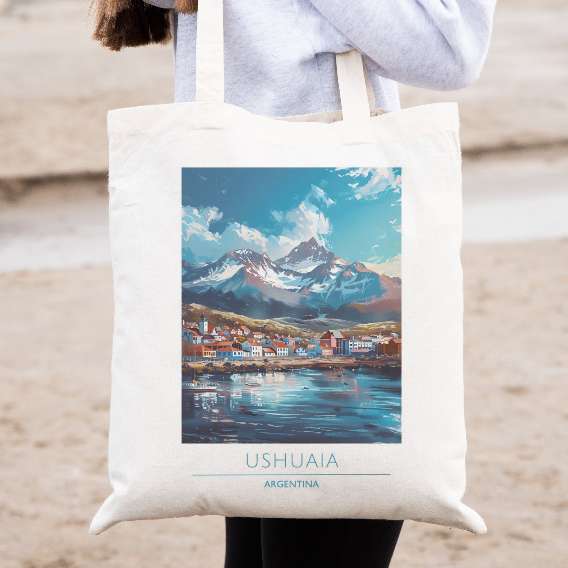 Ushuaia Argentina Travel Poster Tourist Cotton Tote Bag Gift