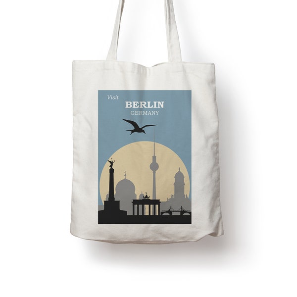 Berlin Deutschland Vintage Travel Poster Baumwolltasche