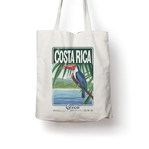 Costa Rica Adventures Vintage Travel Poster Cotton Tote bag