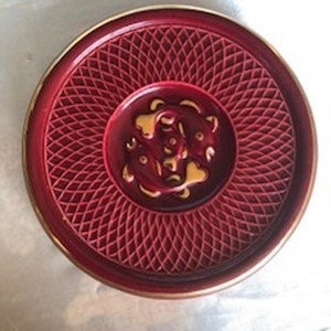 Red Ceramic Trivet with Fish Vallauris