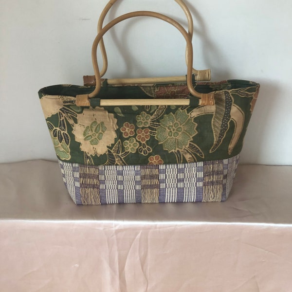 Sac en Tissu et Bois Nouvelle Calédonie Artisanal