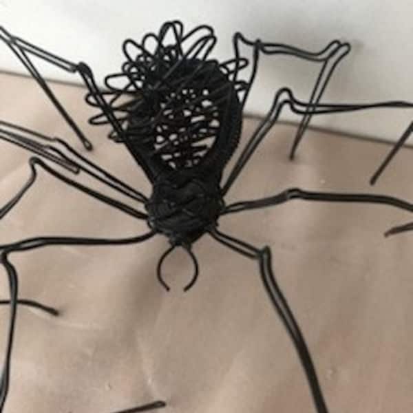 Araignée noire en fil de fer