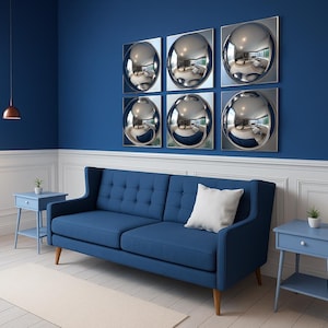 Set of Six (6) Sixties Chrome Bubble Wall Art