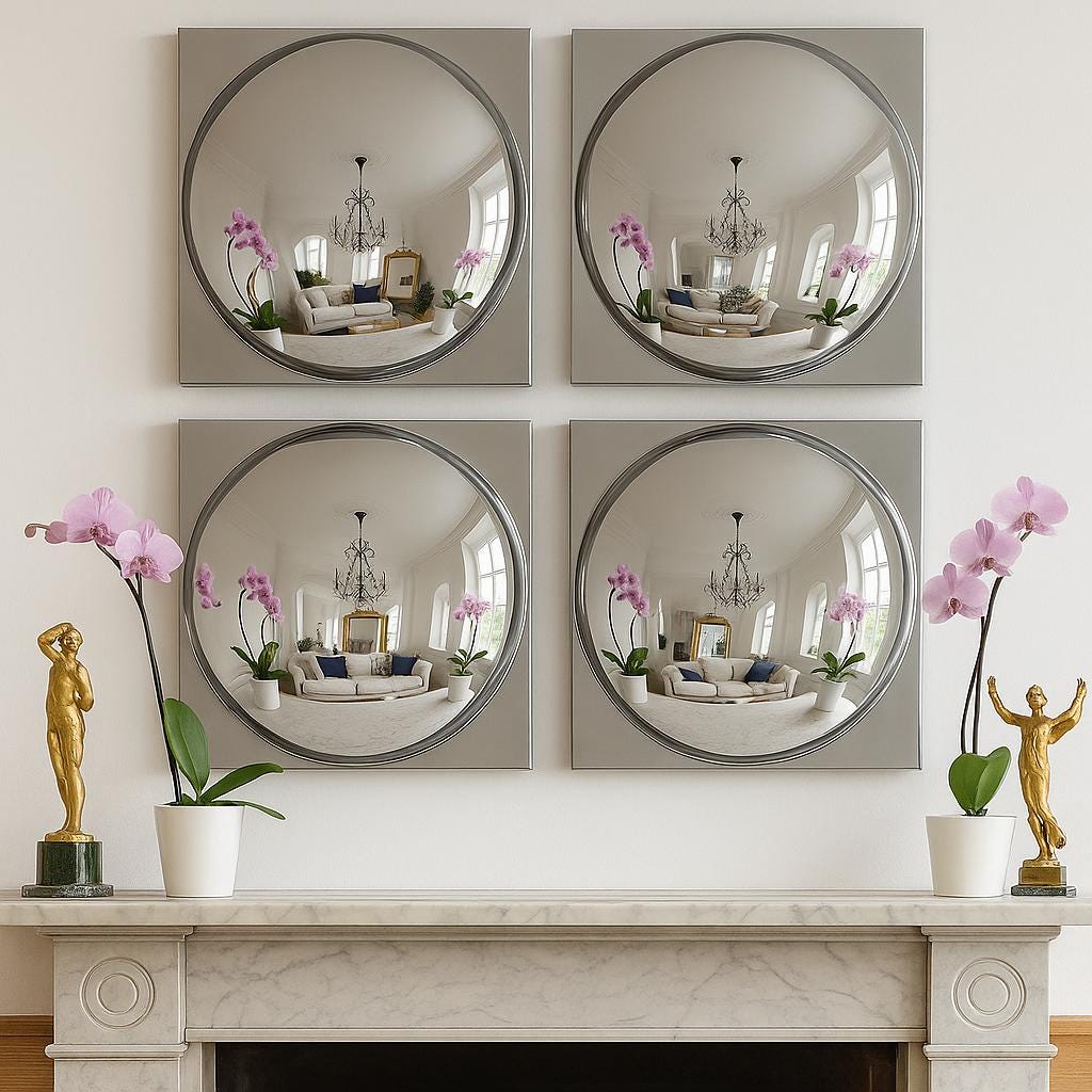 60'S Chrome Dome Mirror - FOUR pieces.