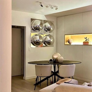 Four(4) Chrome Bubble Mirrors