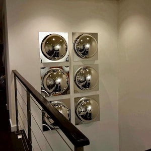 Three (3) 60'S Chrome Dome Bubble Mirrors (set of three)