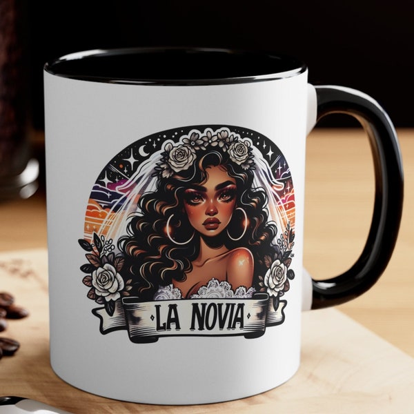 La Novia - Latina Bridal Bold and Beautiful Hispanic Latina Bride Mug - Vintage Bridal Shower Pre Wedding Gift