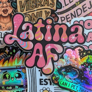 Cute Latina AF Sticker - Modern Latina Die Cut Sticker - Latinx Pride - Laptop, Water Bottle, Decal - Hispanic Heritage Gift Calcomania