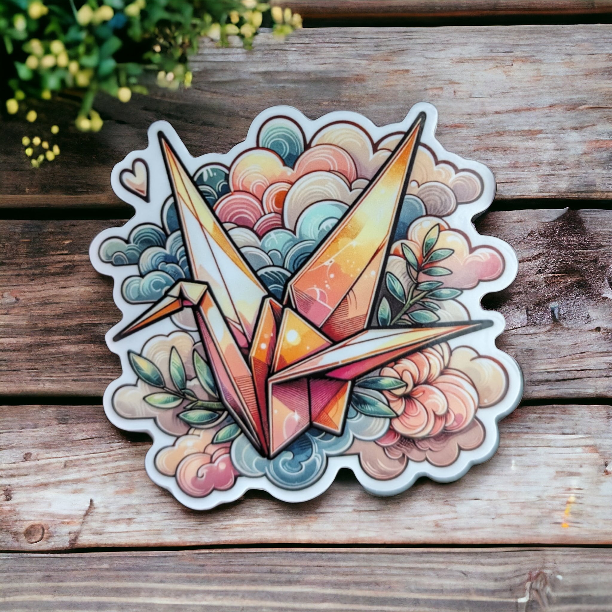 Cute Crane, Origami Sticker - Waterproof Die-cut Sticker for Planner or ...