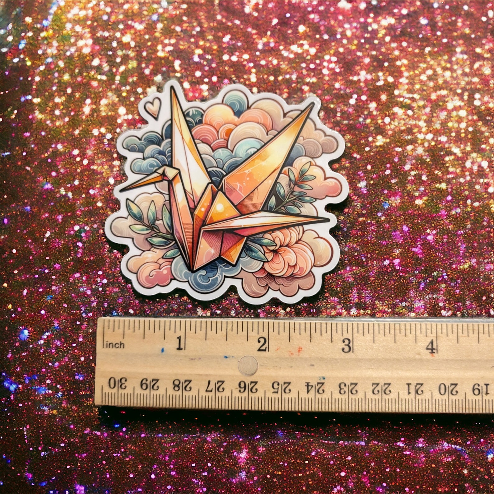 Cute Crane, Origami Sticker - Waterproof Die-cut Sticker for Planner or ...