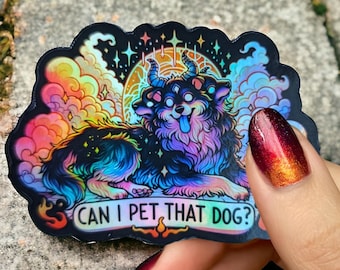 Mythical Three Headed Demon Dog Waterproof Holographic Sticker - Twitch Streamer Fantasy Gaming Sticker - Gamer Sticker Gift