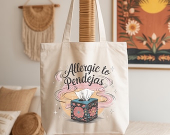 Allergic to Pendejas Tote Bag, Funny Latina Bookish Gift, Spanish Quote Tote for Women, Hispanic Humor Shopping Bag