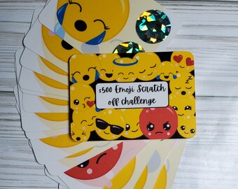 Mini Emoji savings scratch off challenge//scratch off challenge//savings challenge//cash stuffing//scratch off//budgeting