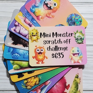 Mini Monster savings challenge//budget//savings challenge//cash stuffing//scratch off