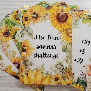 Sunflower savings challenge/cash envelopes/savings challenge/cash stuffing/budget