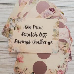 Floral scratch off savings challenge//cash stuffing//savings challenge//scratch off