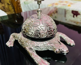 Vintage Style Turtle Table Bell – Decorative Metal Desk Bell