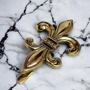 Battente per porta Fleur de Lis in ottone vintage – Accessori per decorazioni per la casa in stile francese decorato