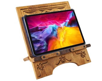 Estantería de escritorio para libros y mesa con soporte para tablet Rahla