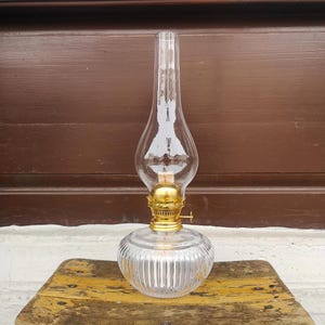 Glass Oil Lamp Antique Style Kerosene Table Lamp