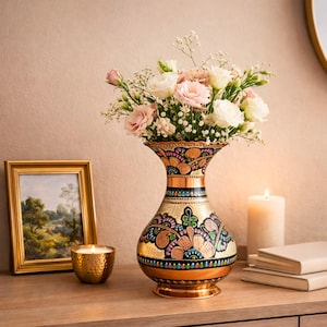 Kupfervase Geschenkfertig graviert Blumenmuster türkischen Kupfervase 100% reinem Kupfer