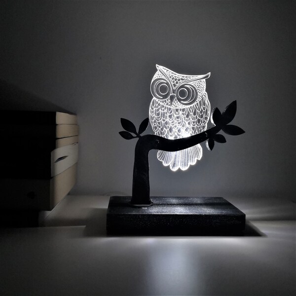 Night Light Owl Pattern with USB connection, LED Night Lamp