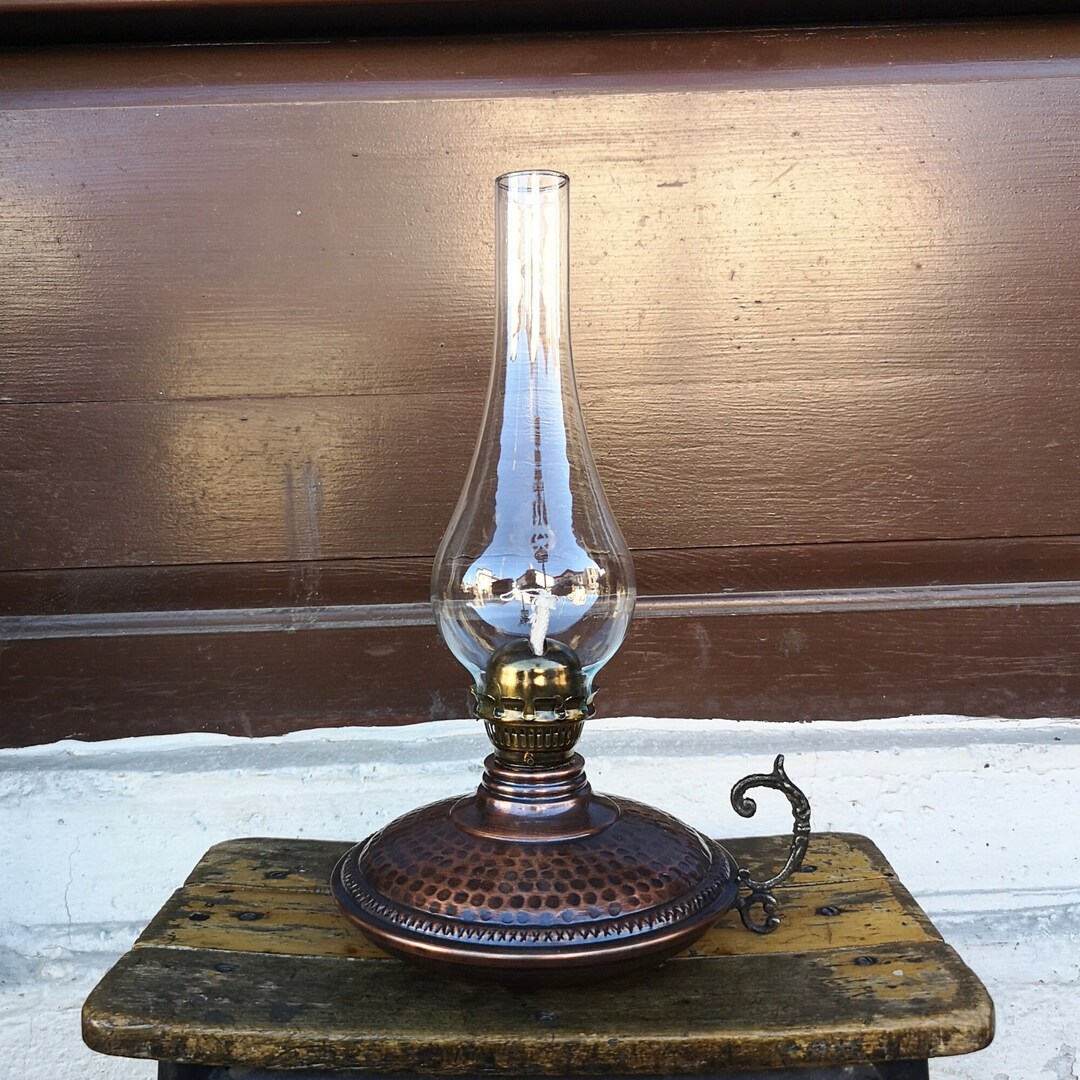 Handmade Copper Oil Lamp: Antique Style Kerosene Table Lamp