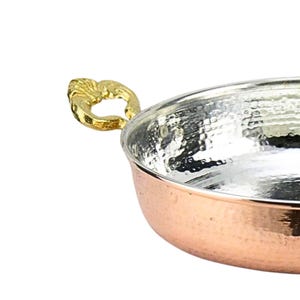 100% Copper Pan Set of 5 Pure THICK Copper Pan with Brass Double Handles