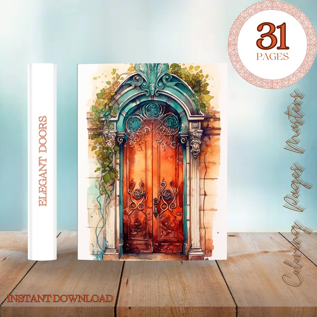 Elegant Doors Coloring Page Book for Adults and Kids-instant Download ...