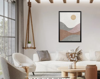 Japandi Landscape Print: Minimalist Abstract Wall Art (Digital Download)