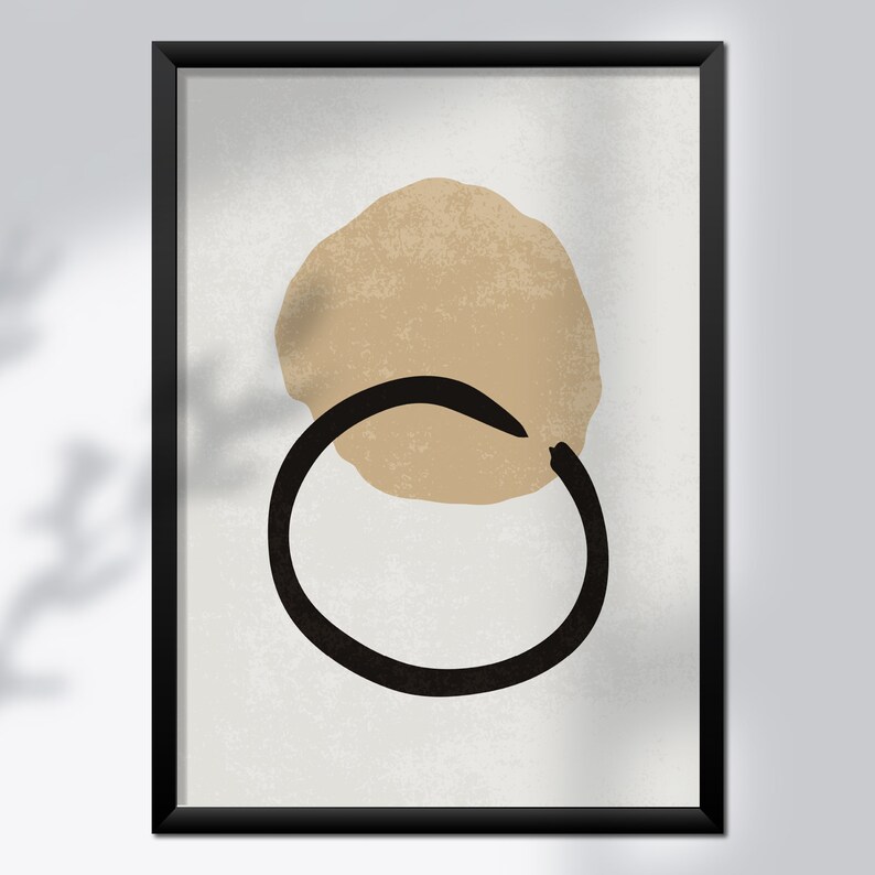 Abstract Zen Set of 3 Printable Art Japandi Wall Art Black Etsy