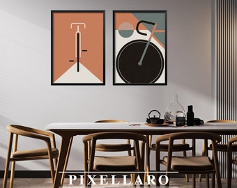 Bauhaus Japandi Terracotta Abstract Print Set (digital Download