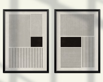 Japandi Wall Art Set: Neutral Linie Kunstdrucke (Digitaler Download)