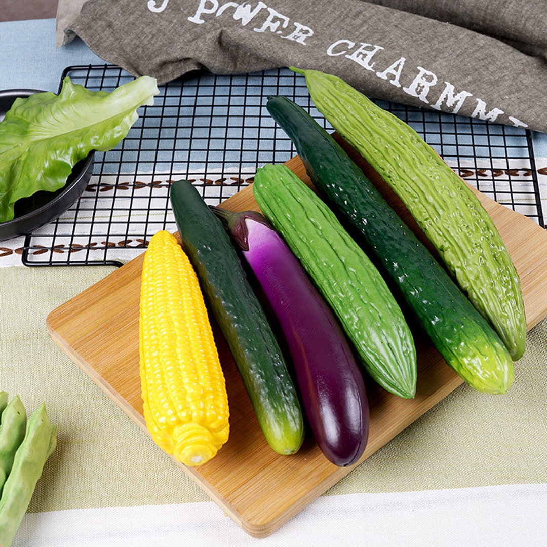 Simulation of Fake Fruits and Vegetables Cucumbers Etsy