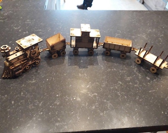 christmas train laser cut file
