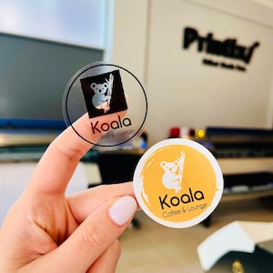 1000 pezzi 1.5" etichette in vinile trasparenti personalizzate / etichette personalizzate all'ingrosso / adesivi con logo trasparente / adesivi trasparenti per caffè / adesivi per tazze e bottiglie