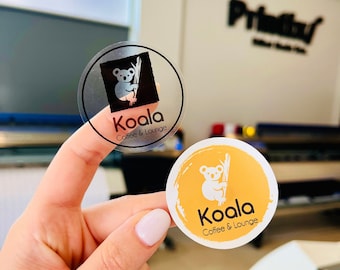 1000 Pieces 1.5&quot; Custom Clear Vinyl Label | Bulk Personalized Labels | Clear Logo Stickers | Coffee Clear Stickers | Bottle Cup Stickers