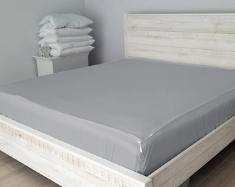 Zip On Fitted Sheet - Includes 2 Zip-On Sheets & 1 Fitted Sheet Base - Up to 16” to 25 Inch Deep  Zipper Fitted Sheets - Soft Cotton 600 TC