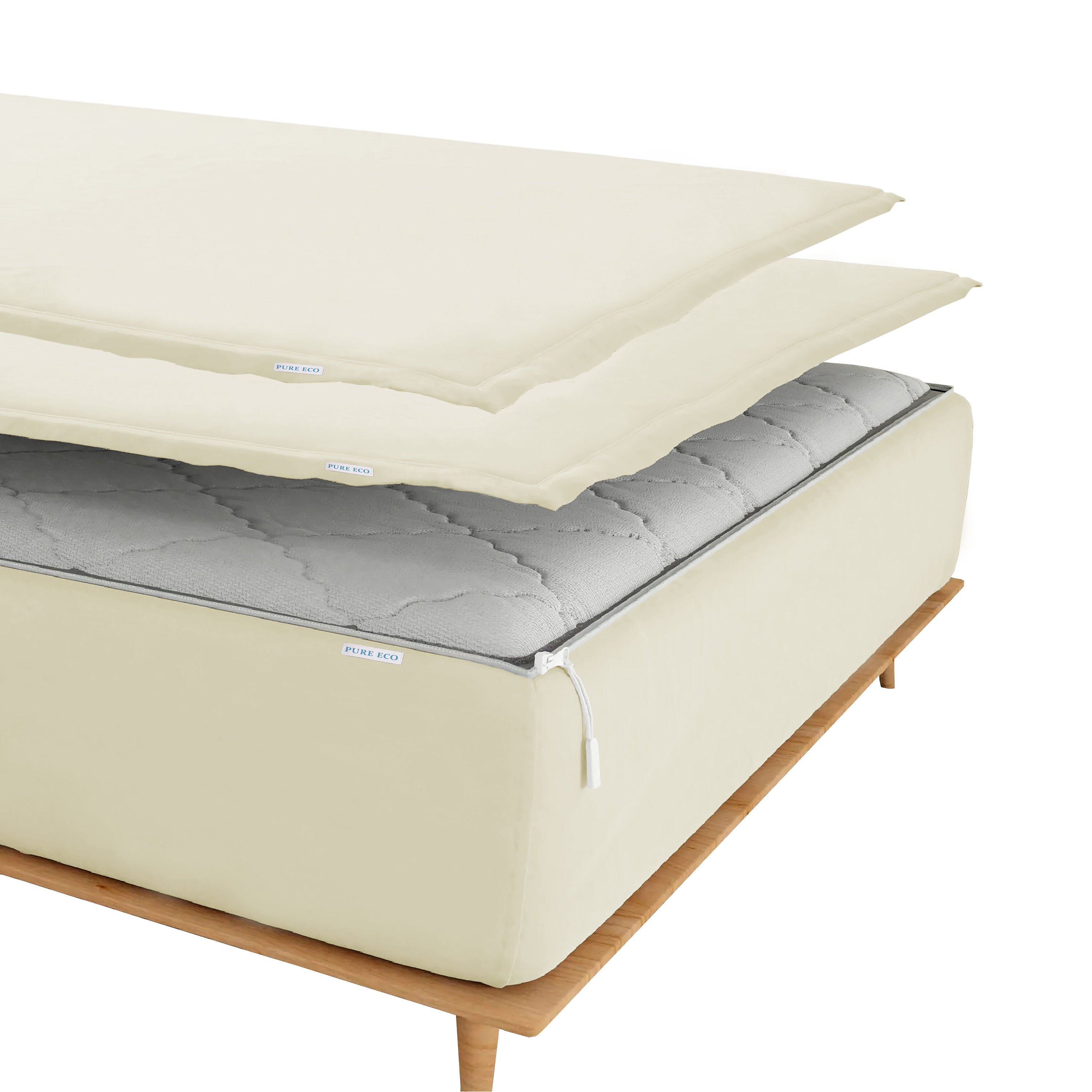 Zip on Fitted Sheet Includes 2 Zipon Sheets & 1 Fitted Sheet Base up