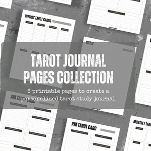 páginas de diario de estudio imprimibles de tarot / tarot diario / tarot semanal / tarot mensual / rastreador de tarot / diario de tarot personalizable