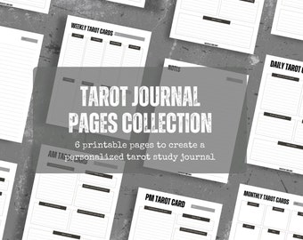 tarot printable study journal pages | daily tarot | weekly tarot | monthly tarot | tarot tracker | customizable tarot journal